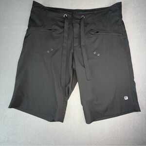 Free Country Black Drawstring Shorts lightweight breathable medium